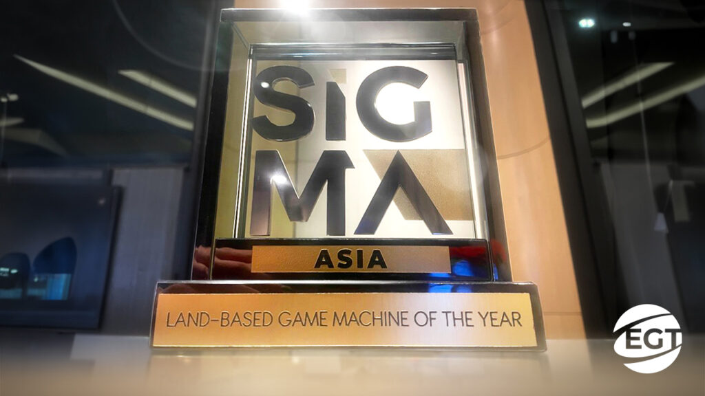 Az EGT nagy dijat nyer a SIGMA Asia Awards on