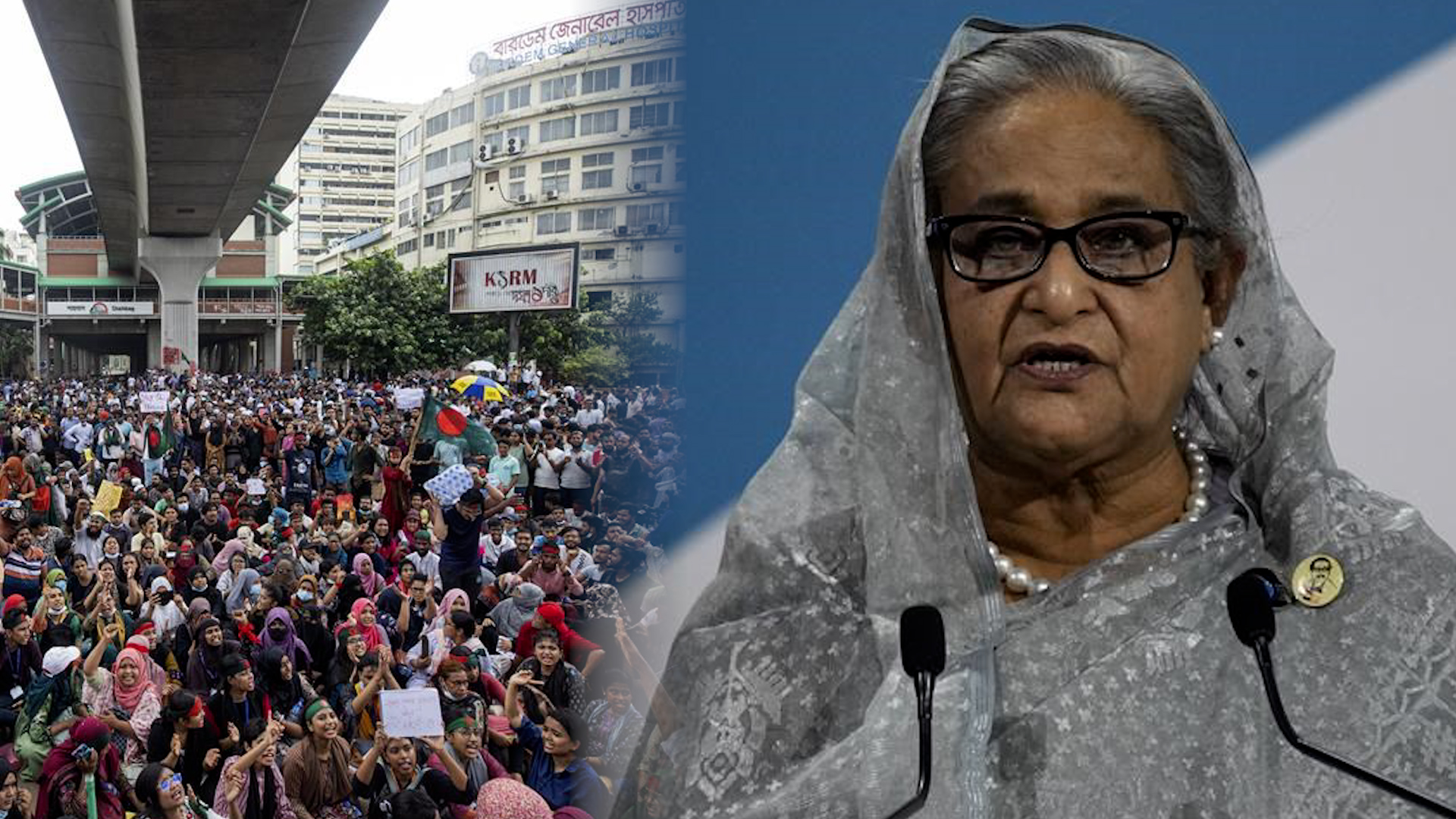 Kattints a videó lejátszásához: „Bangladesh miniszterelnöke, Sheikh Hasina lemond, a halálos tüntetések után elmenekül az országból”